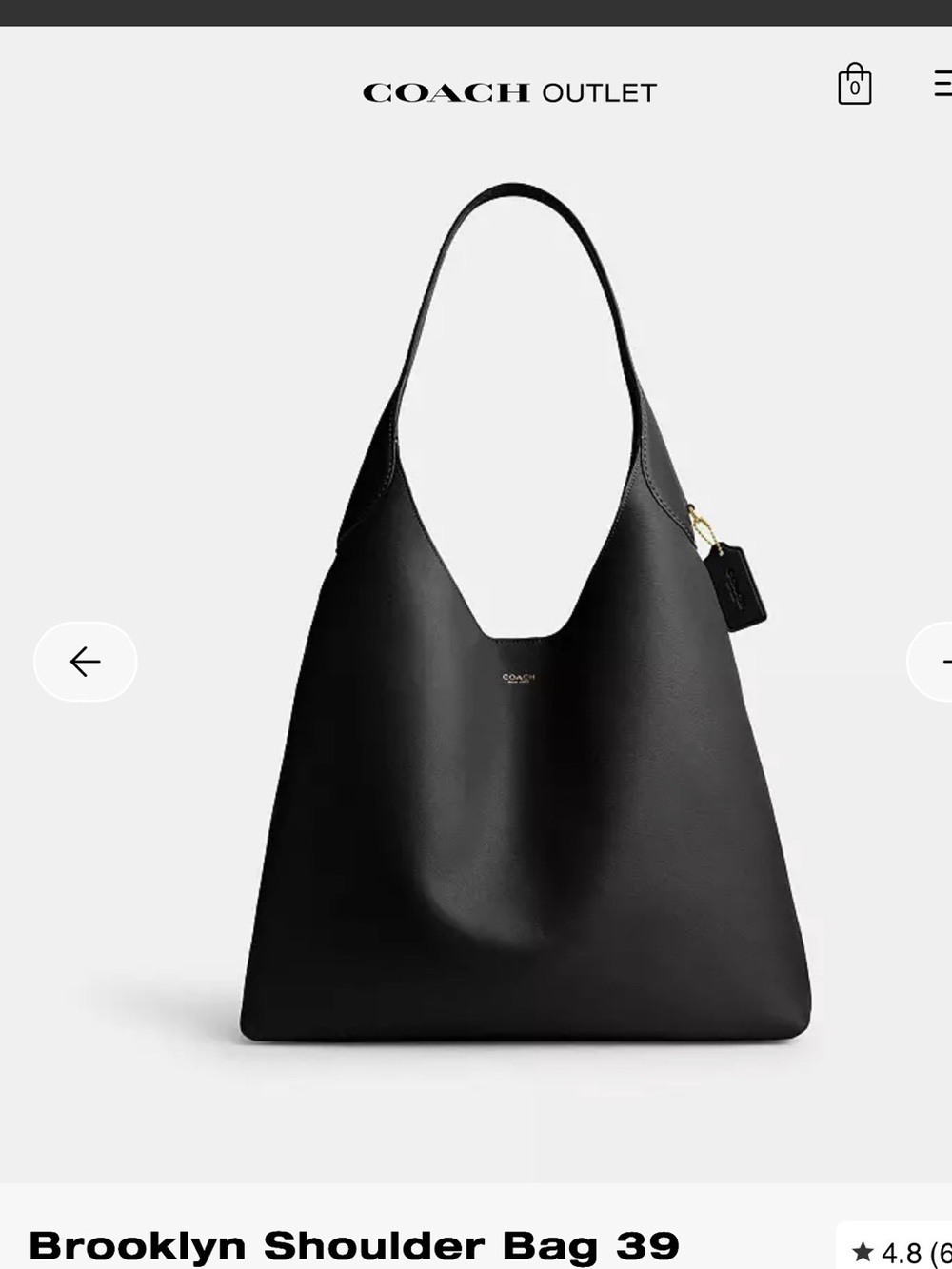 COACH Black Leather Brooklyn Shoulder Bag
